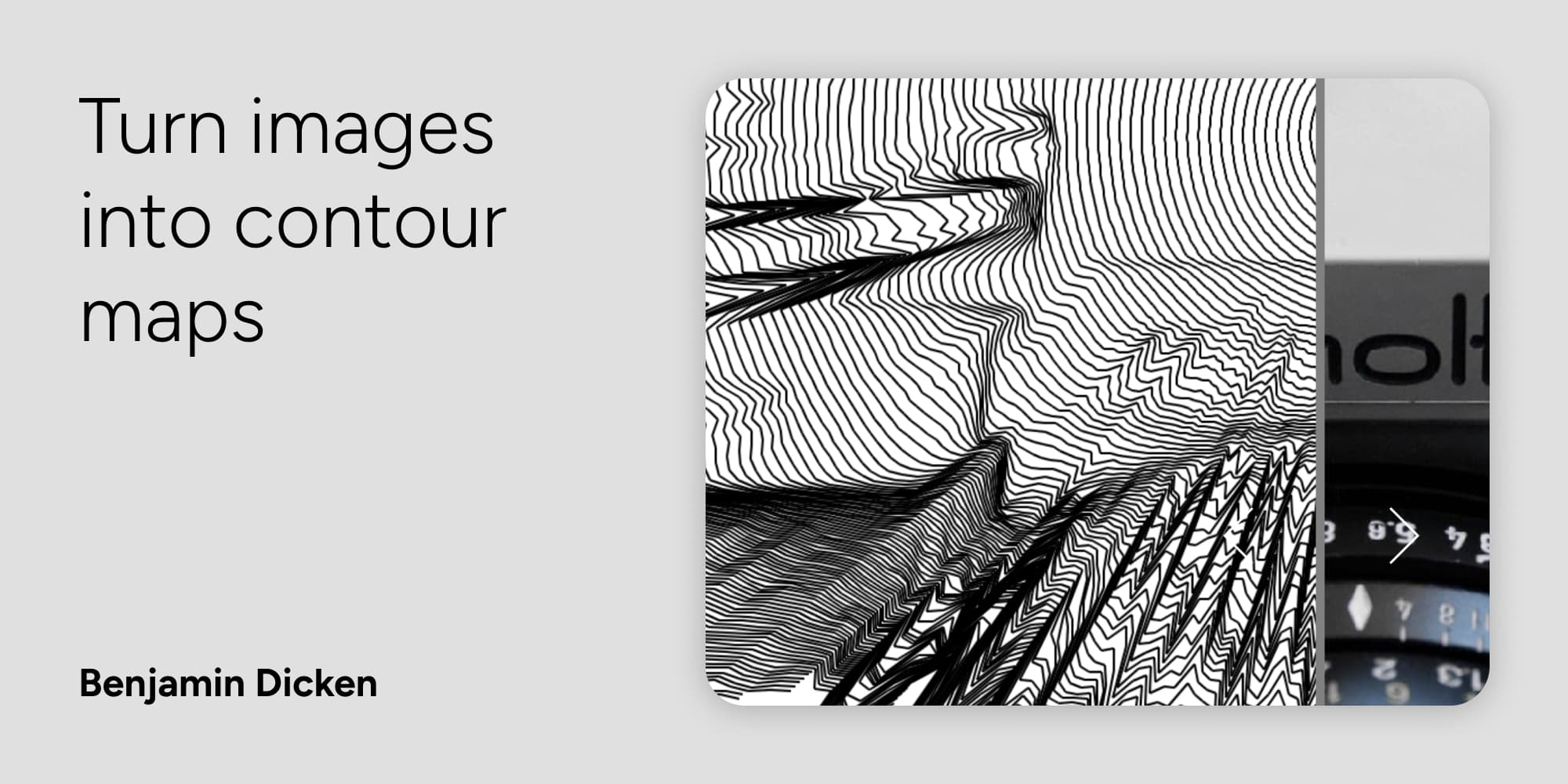 Turn images into contour maps | Benjamin Dicken